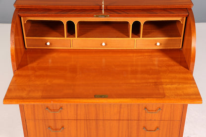 Stilvoller Mid Century Rollladen Sekretär echt Holz Büro Schrank Vintage Schreibkommode