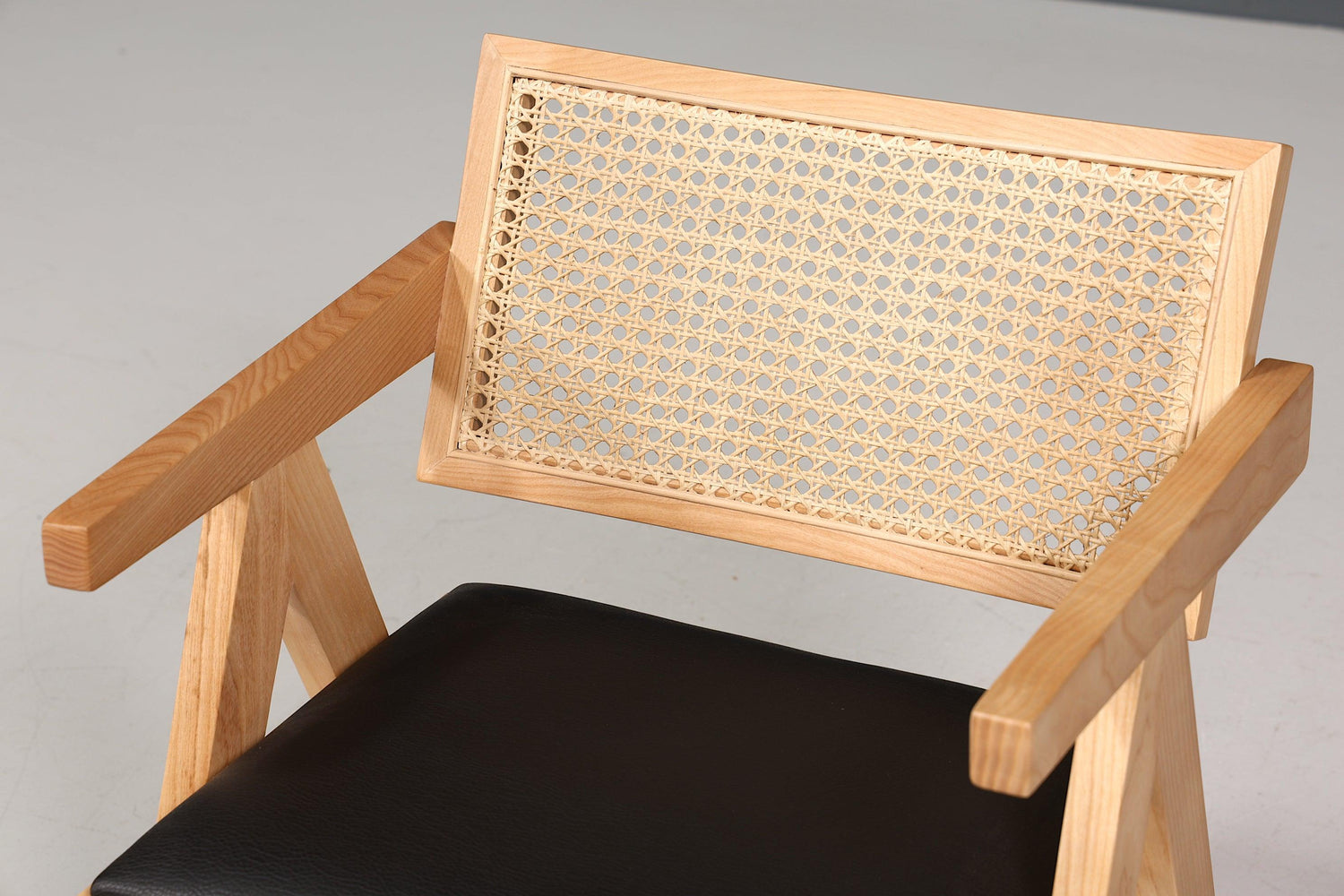 Sehr edler Korbgeflecht Stuhl "Vienna Wood +" Armlehnsessel Bauhaus Relax Lounge Chair Stuhl Esszimmer Stuhl Küchenstuhl