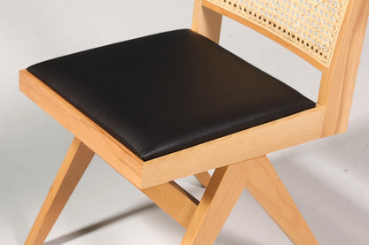 Sehr Edler Korbgeflecht Stuhl "Vienna Wood"  Bauhaus Relax Esszimmer Stuhl Lounge Chair Küchenstuhl