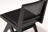 Sehr edler Korbgeflecht Stuhl "Vienna Black" schwarzer Bauhaus Relax Lounge Chair Küchenstuhl Sekretär Stuhl