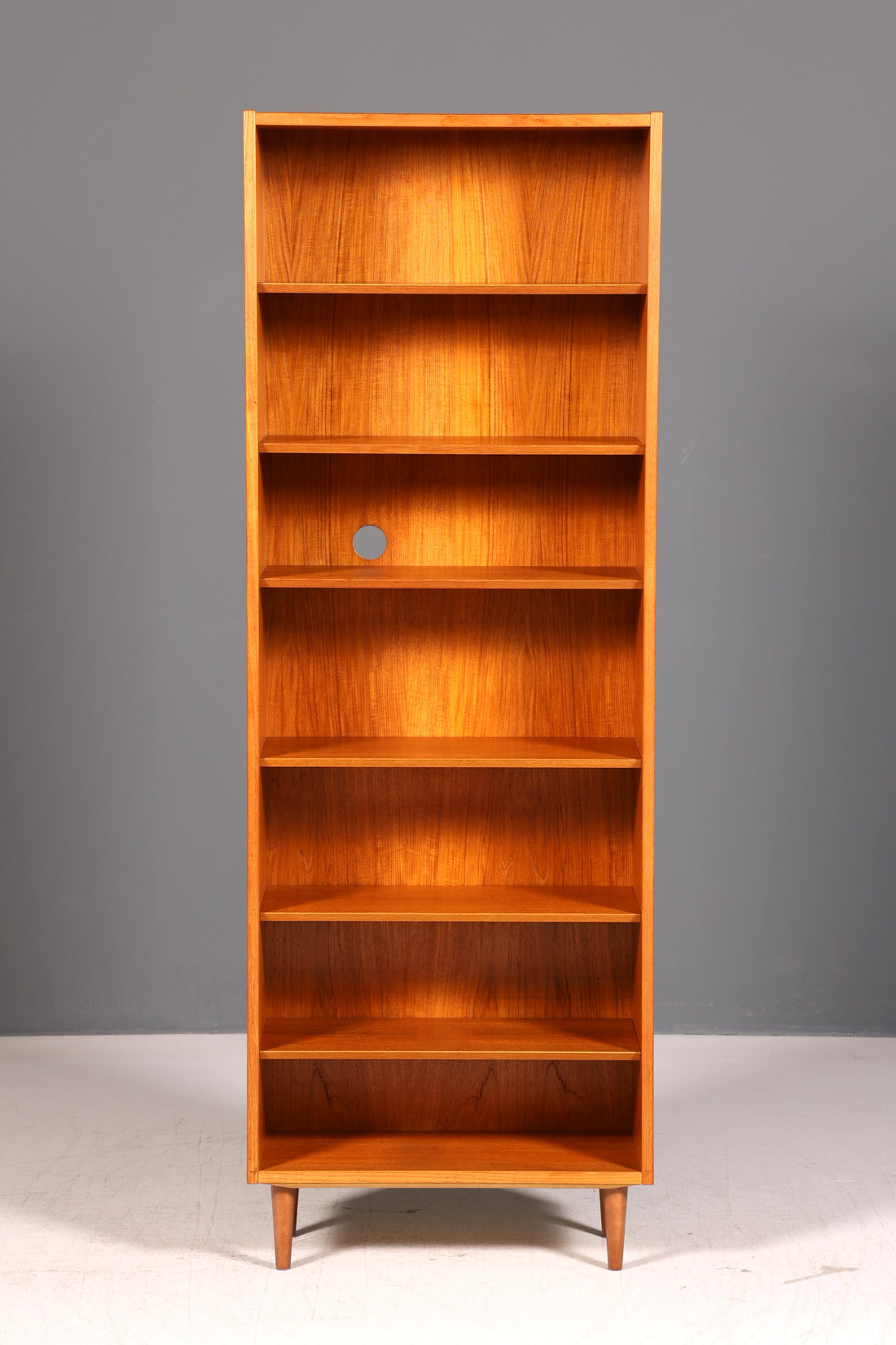 Simple Mid Century Shelf Real Wood Bookshelf Vintage Standing Shelf Retro 60s Cabinet Bookcase Danish Living Room