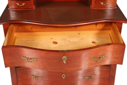 Wunderschöne Englische Kommode mit Spiegelaufsatz Barock Stil Frisierkommode Holz Schrank Flurschrank