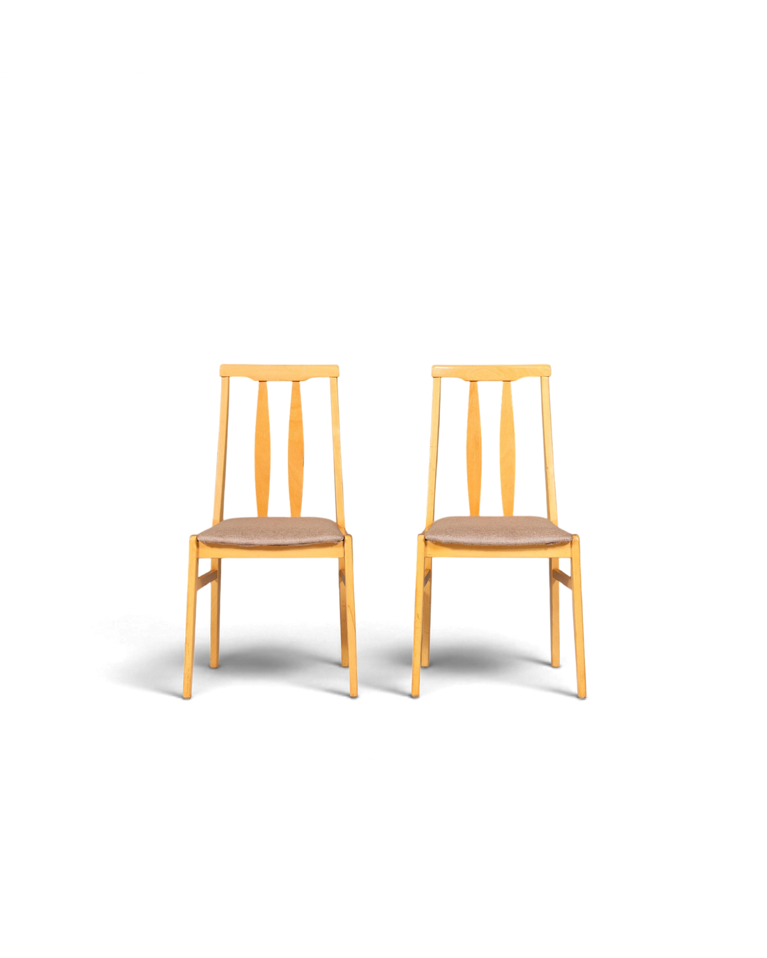 2x Schlichte Mid Century Stühle Retro Stuhlset Danish Design Küchenstühle Esszimmer Stühle