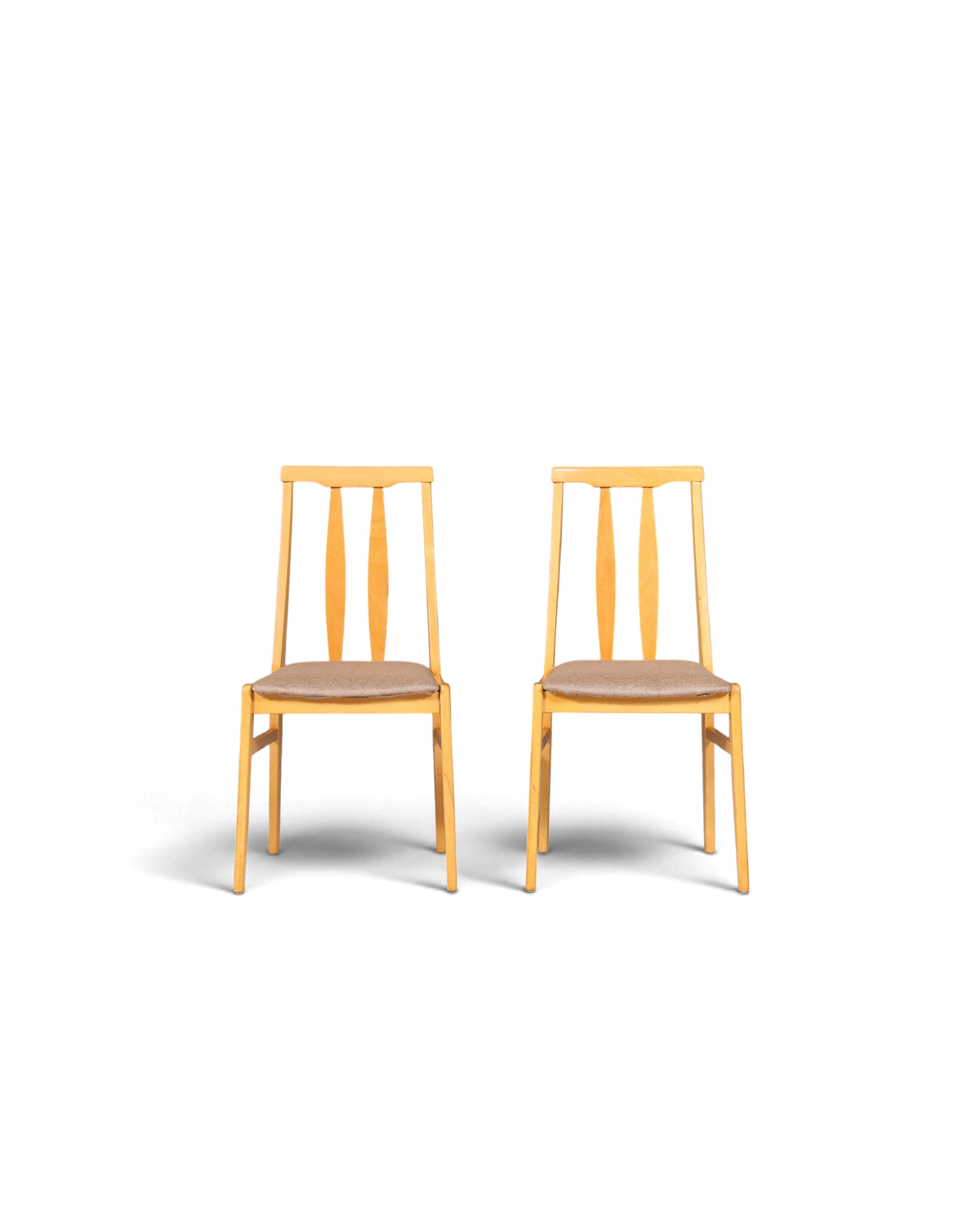 2x Schlichte Mid Century Stühle Retro Stuhlset Danish Design Küchenstühle Esszimmer Stühle