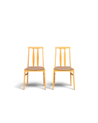 2x Schlichte Mid Century Stühle Retro Stuhlset Danish Design Küchenstühle Esszimmer Stühle