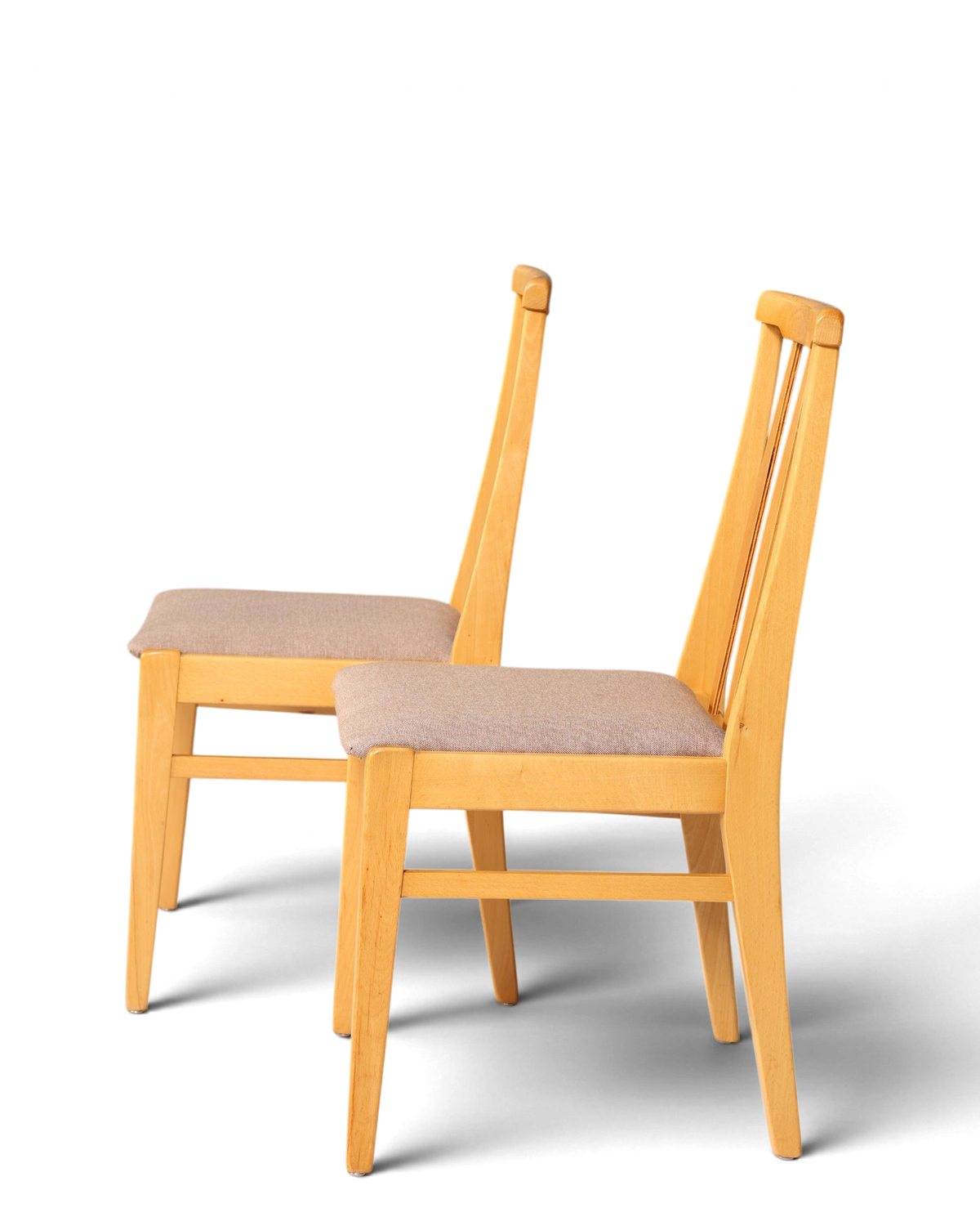 2x Schlichte Mid Century Stühle Retro Stuhlset Danish Design Küchenstühle Esszimmer Stühle