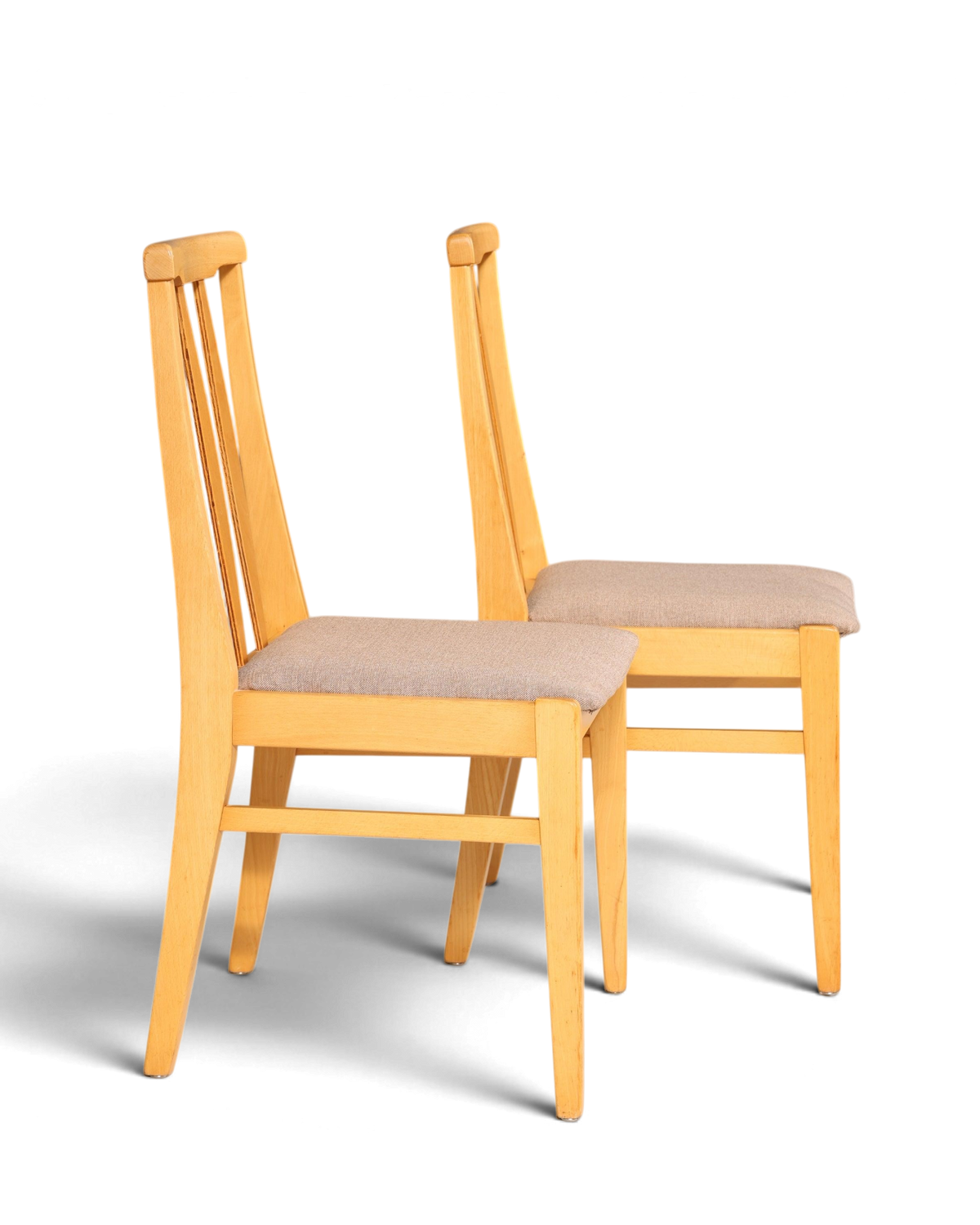 2x Schlichte Mid Century Stühle Retro Stuhlset Danish Design Küchenstühle Esszimmer Stühle
