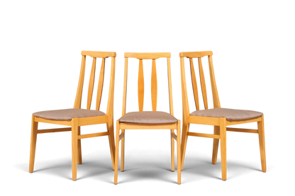 2x Schlichte Mid Century Stühle Retro Stuhlset Danish Design Küchenstühle Esszimmer Stühle