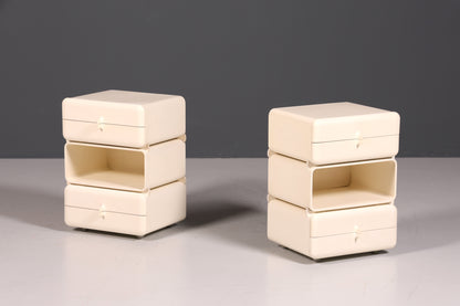 Commode rare du milieu du siècle, table de chevet modulaire style futuriste, design français, commode vintage, 4 sur 5