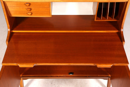 Wunderschöner Mid Century Schrank Bücherregal Danish Design Hugo Troeds Vintage Sekretär Highboard Holz Regal