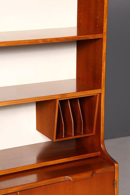 Wunderschöner Mid Century Schrank Bücherregal Danish Design Hugo Troeds Vintage Sekretär Highboard Holz Regal