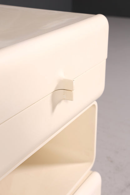 Commode rare du milieu du siècle, table de chevet modulaire style futuriste, design français, commode vintage, 5/5