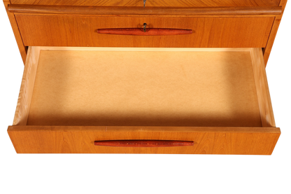 Schlichter Mid Century Rollladen Sekretär von Bröderna Gustafssons Büro Schrank Schreibkommode 60s Schreibmöbel