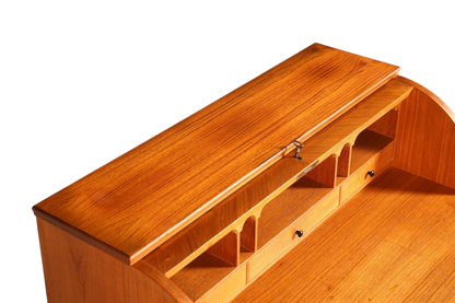 Schlichter Mid Century Rollladen Sekretär von Bröderna Gustafssons Büro Schrank Schreibkommode 60s Schreibmöbel