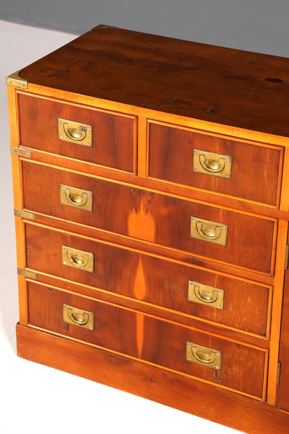 Traumhaftes XXL Maritim Sideboard Englische Schiffs Kommode Englisch Antik Schrank Military Chest