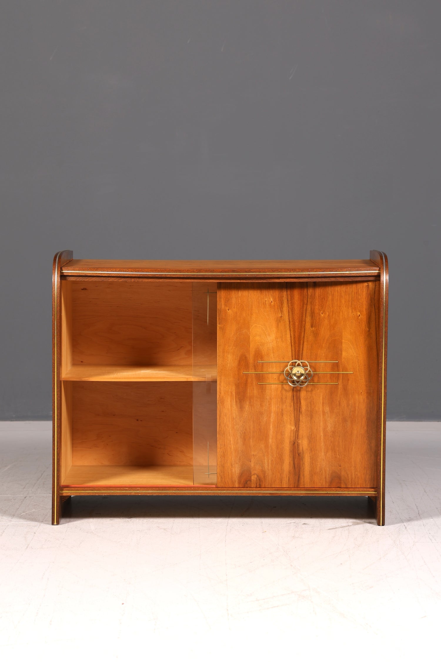 Wunderschöne Mid Century Vitrine Retro Barschrank Vintage Bar Schrank Sideboard Echt Holz 60er