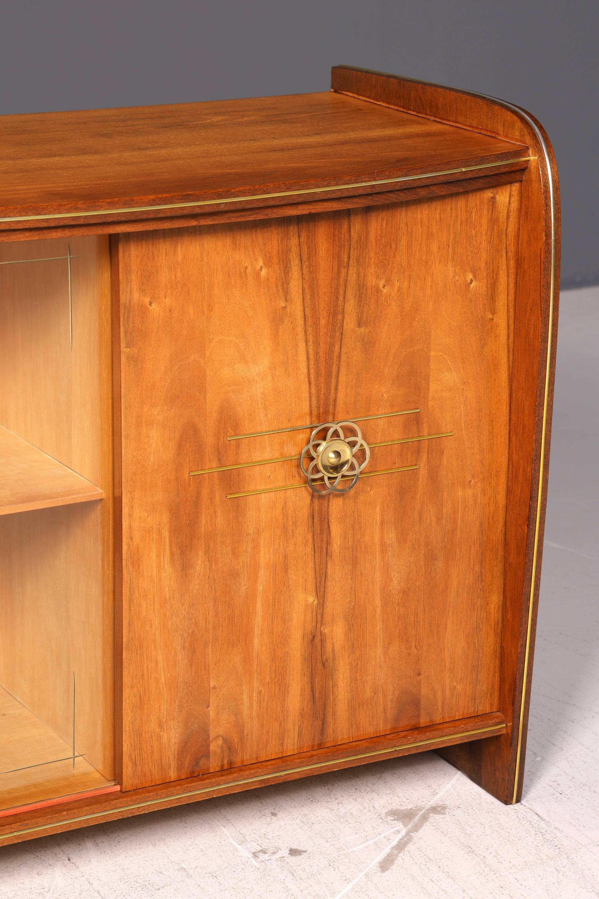 Wunderschöne Mid Century Vitrine Retro Barschrank Vintage Bar Schrank Sideboard Echt Holz 60er