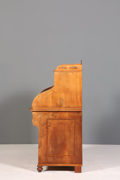 Beeindruckender Louis Philippe Sekretär Antik Rollladen Sekretär Schreibtisch Nussbaum Aufsatzsekretär