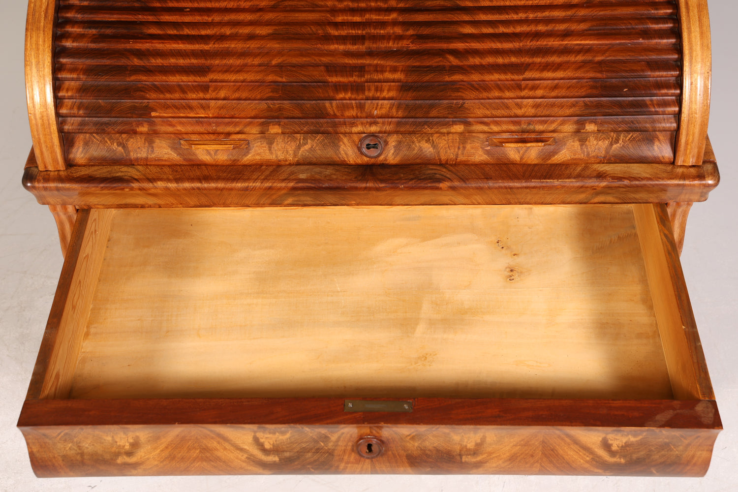 Beeindruckender Louis Philippe Sekretär Antik Rollladen Sekretär Schreibtisch Nussbaum Aufsatzsekretär