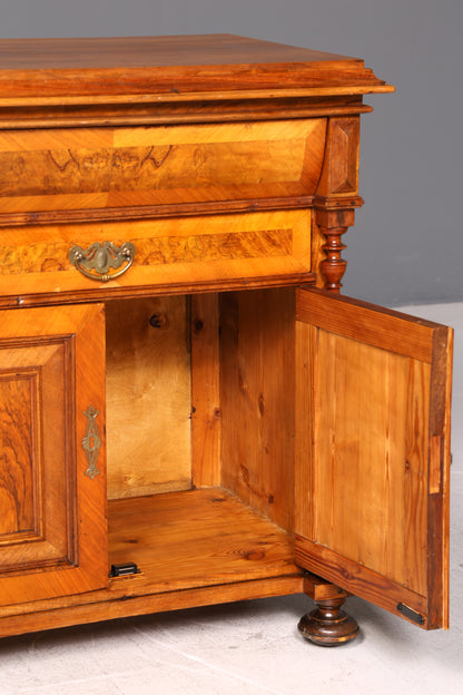 Wunderschöner Gründerzeit Schrank Louis Philippe Nussbaum Kommode um 1880 Vertiko Highboard Antik
