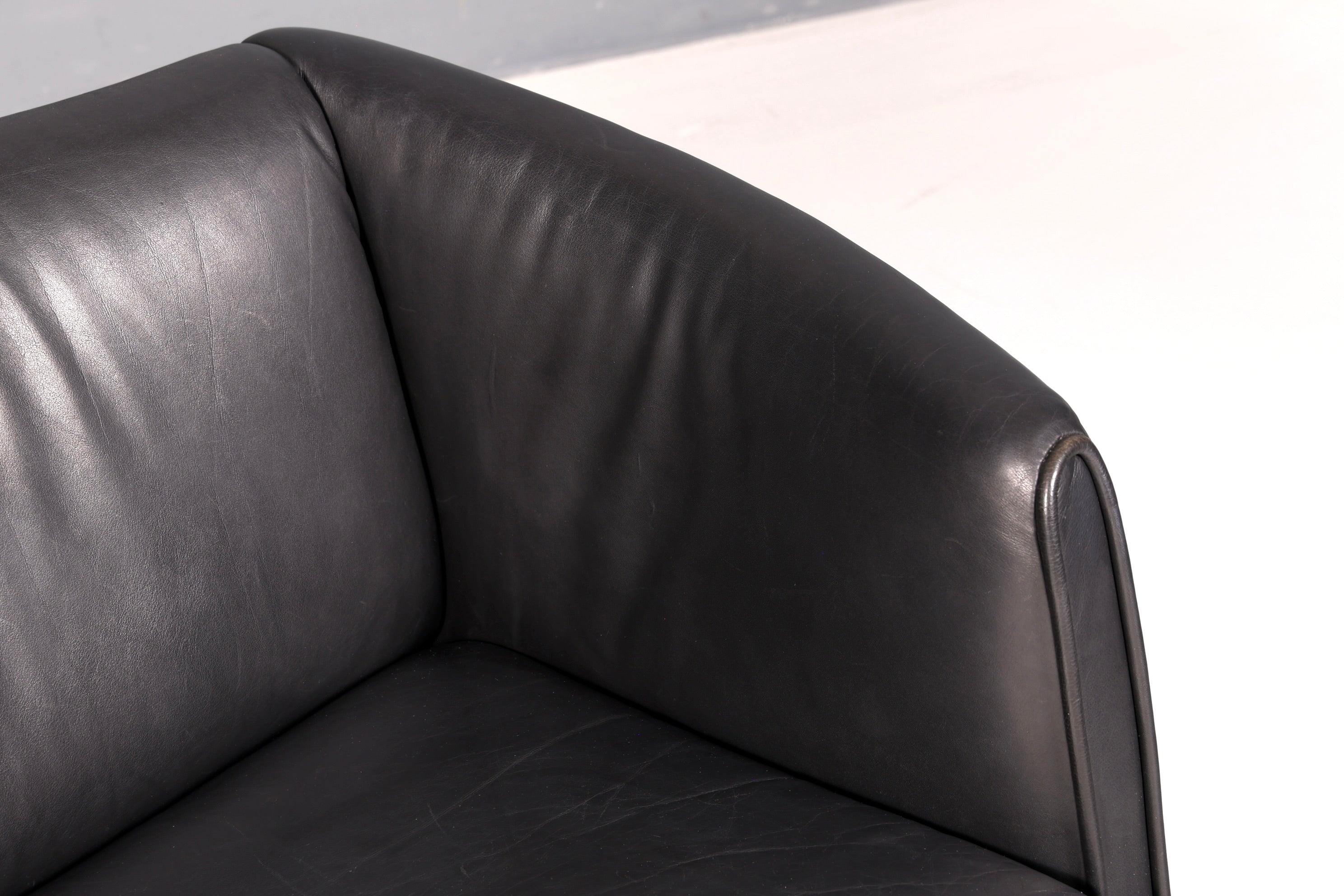 Wunderschönes Original De Sede DS-32 c Sofa Schwarz Echt Leder 2-Sitzer 90er Designer Ledersofa Couch Loungesofa Vintage