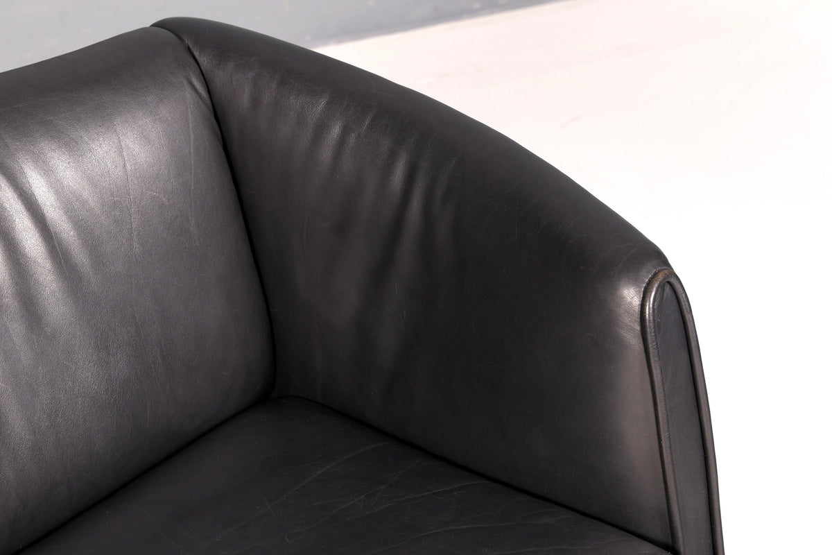 Magnifique canapé original De Sede DS-32 c noir cuir véritable 2 places canapé en cuir design 90s canapé lounge vintage