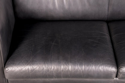 Magnifique canapé original De Sede DS-32 c noir cuir véritable 2 places canapé en cuir design 90s canapé lounge vintage