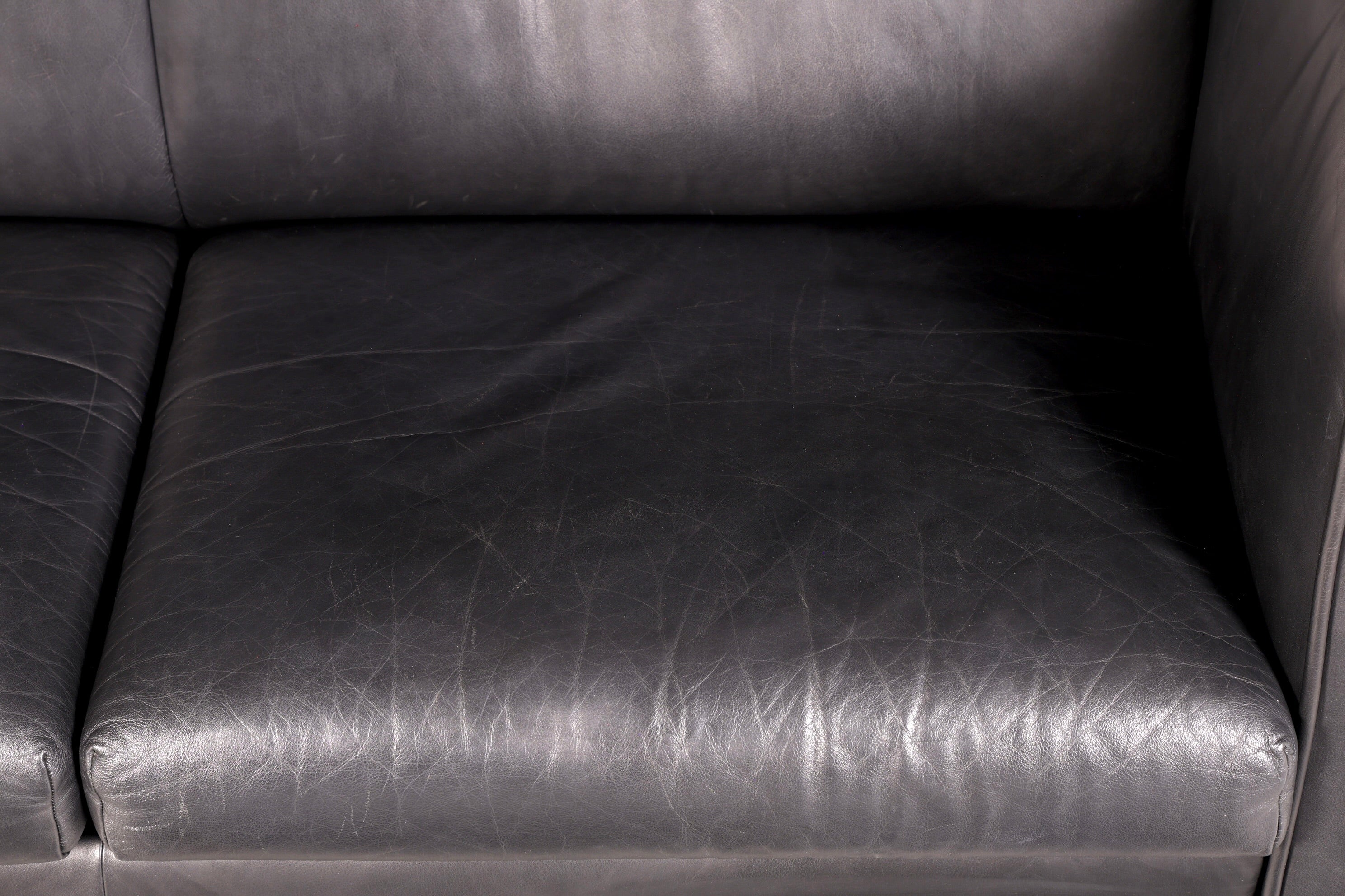 Wunderschönes Original De Sede DS-32 c Sofa Schwarz Echt Leder 2-Sitzer 90er Designer Ledersofa Couch Loungesofa Vintage