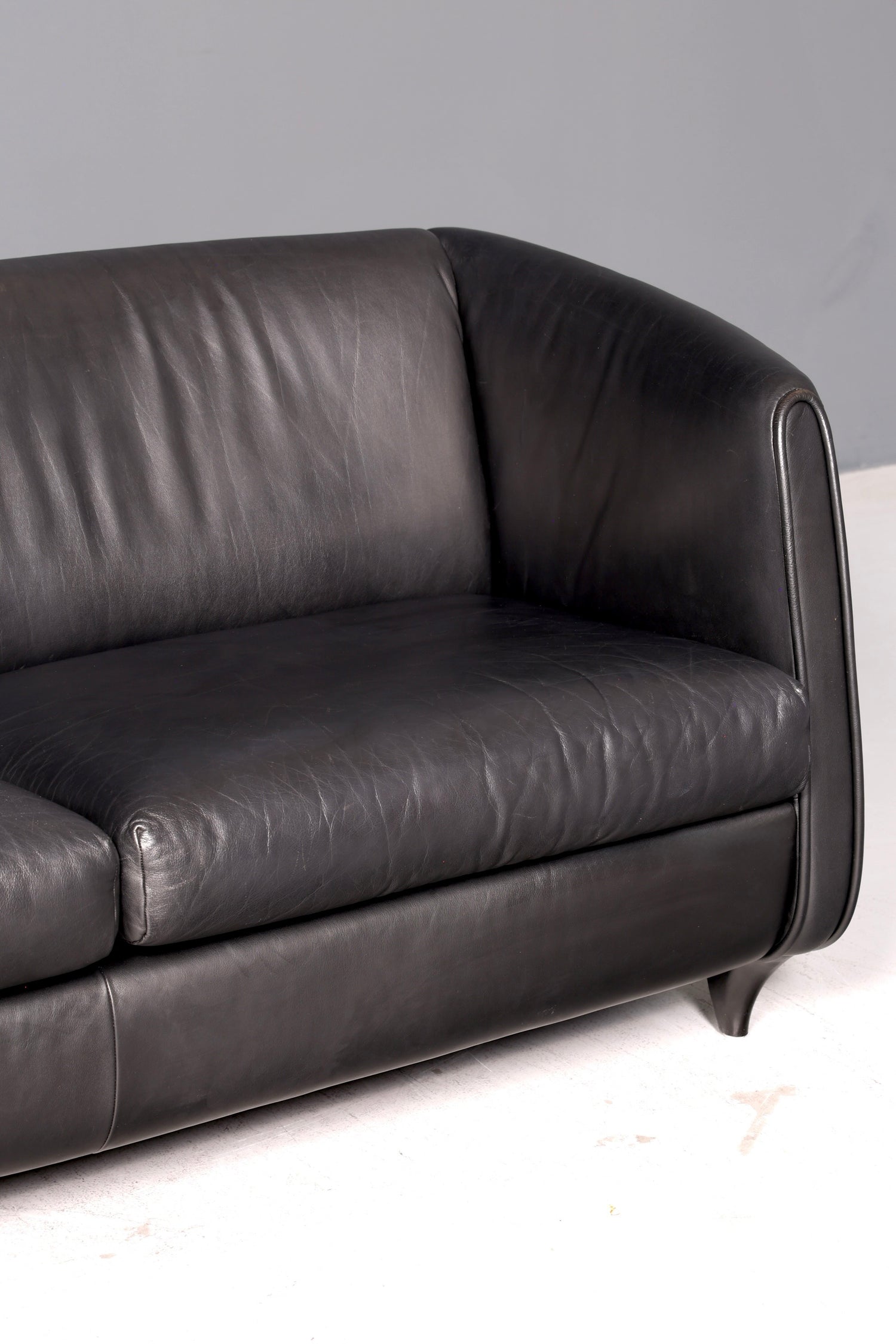 Wunderschönes Original De Sede DS-32 c Sofa Schwarz Echt Leder 2-Sitzer 90er Designer Ledersofa Couch Loungesofa Vintage