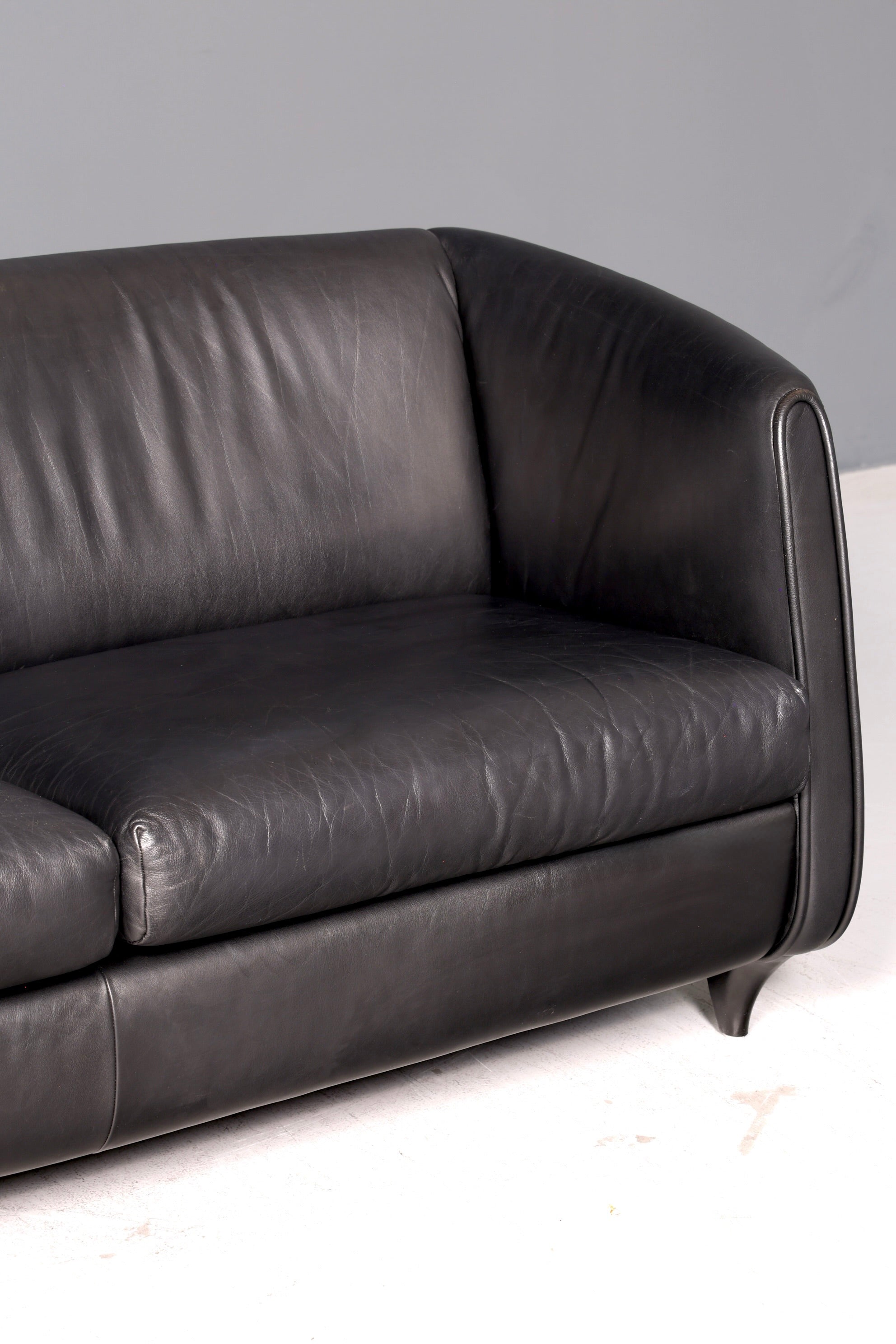 Wunderschönes Original De Sede DS-32 c Sofa Schwarz Echt Leder 2-Sitzer 90er Designer Ledersofa Couch Loungesofa Vintage
