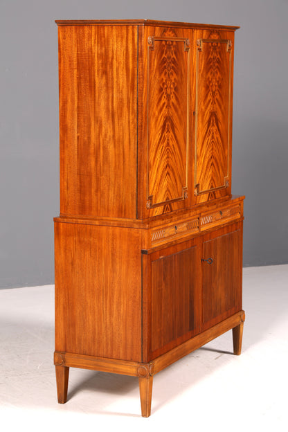 Wunderschöner Schrank im Gustavianischen Stil Vintage Kommode Highboard Regal Echt Holz Wäscheschrank Schlafzimmer