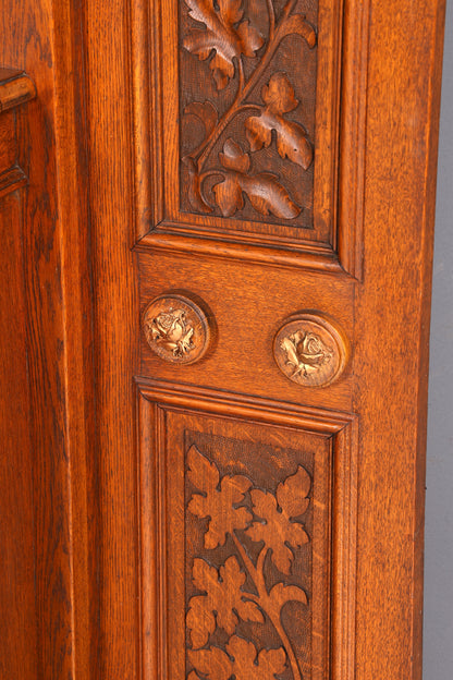 Traumhafte Jugendstil Garderobe Flurgarderobe Eiche Antik Kleiderwand mit Spiegel Dielenmöbel Wandgarderobe