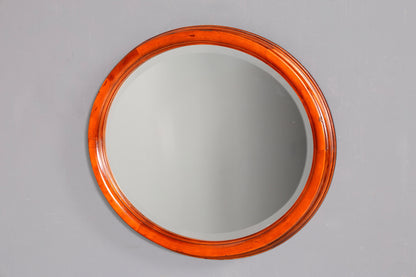 Wunderschöner Louis Philippe Spiegel Wandspiegel Oval Kirschholz Facettenschliff Antik Flurspiegel Garderobenspiegel