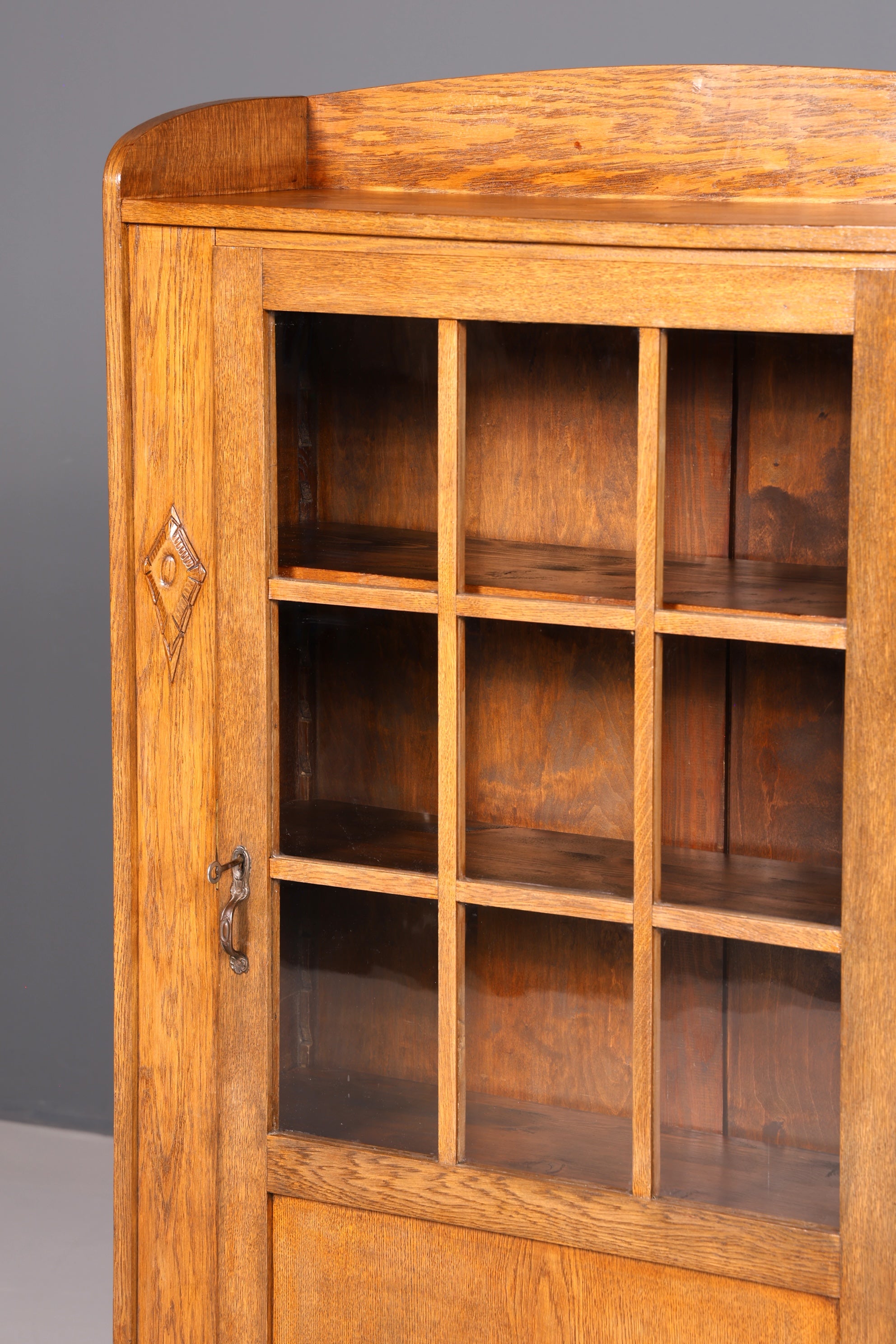 Traumhafte Jugendstil Vitrine Eiche Antik Bücherschrank Schrank Geschirrschrank Glasvitrine