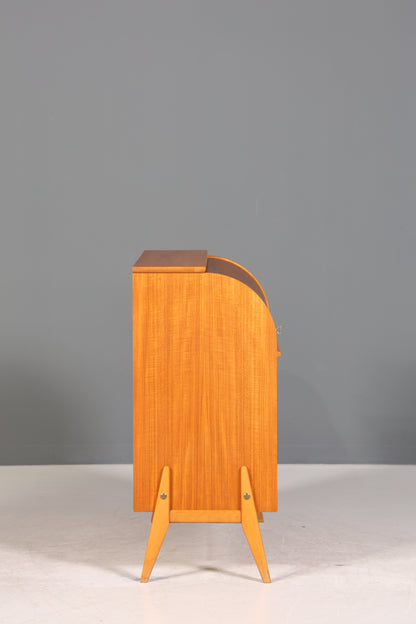 Wunderschöner Mid Century Rollladen Sekretär Danish Design Teak Holz Schreibkommode 60er Jahre