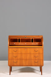 Traumhafter Mid Century Rollladen Sekretär echt Holz Büro Schrank Vintage Schreibkommode