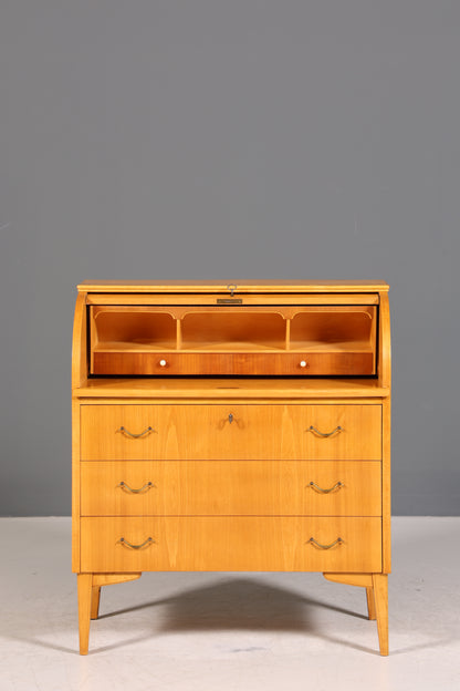 Stilvoller Mid Century Rollladen Sekretär echt Holz Büro Schrank Vintage Schreibkommode