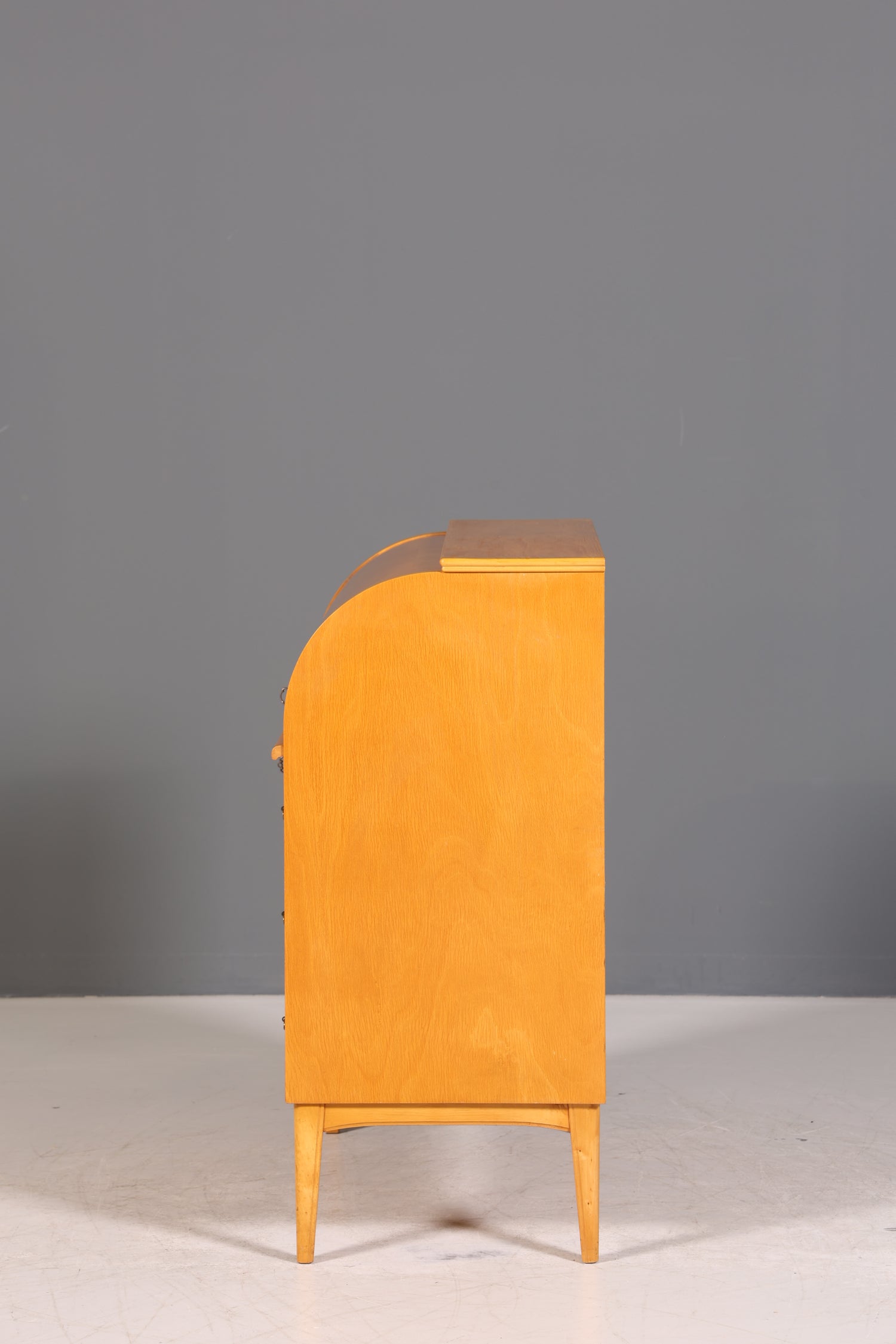 Stilvoller Mid Century Rollladen Sekretär echt Holz Büro Schrank Vintage Schreibkommode