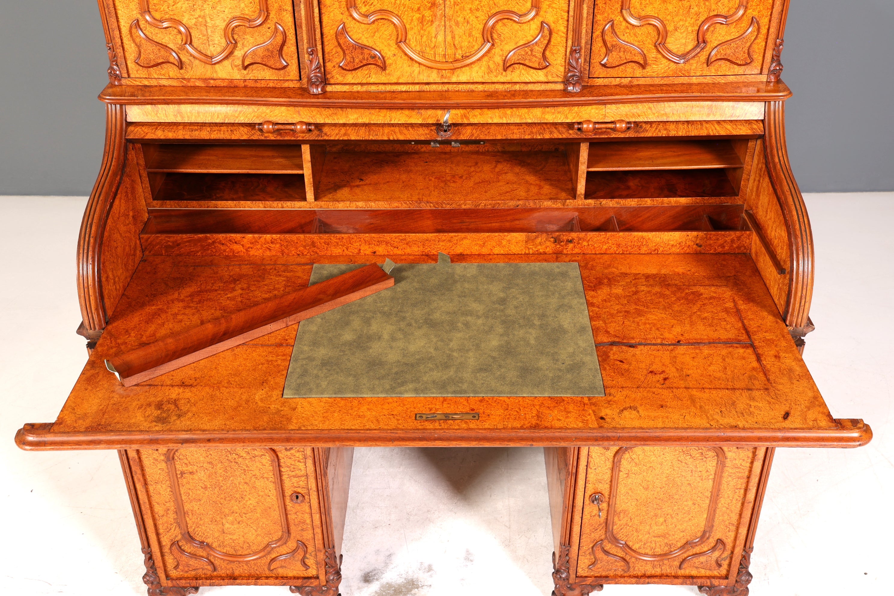 Beeindruckender Louis Philippe Sekretär Antik Rollladen Sekretär Schreibtisch Nussbaum Aufsatzsekretär