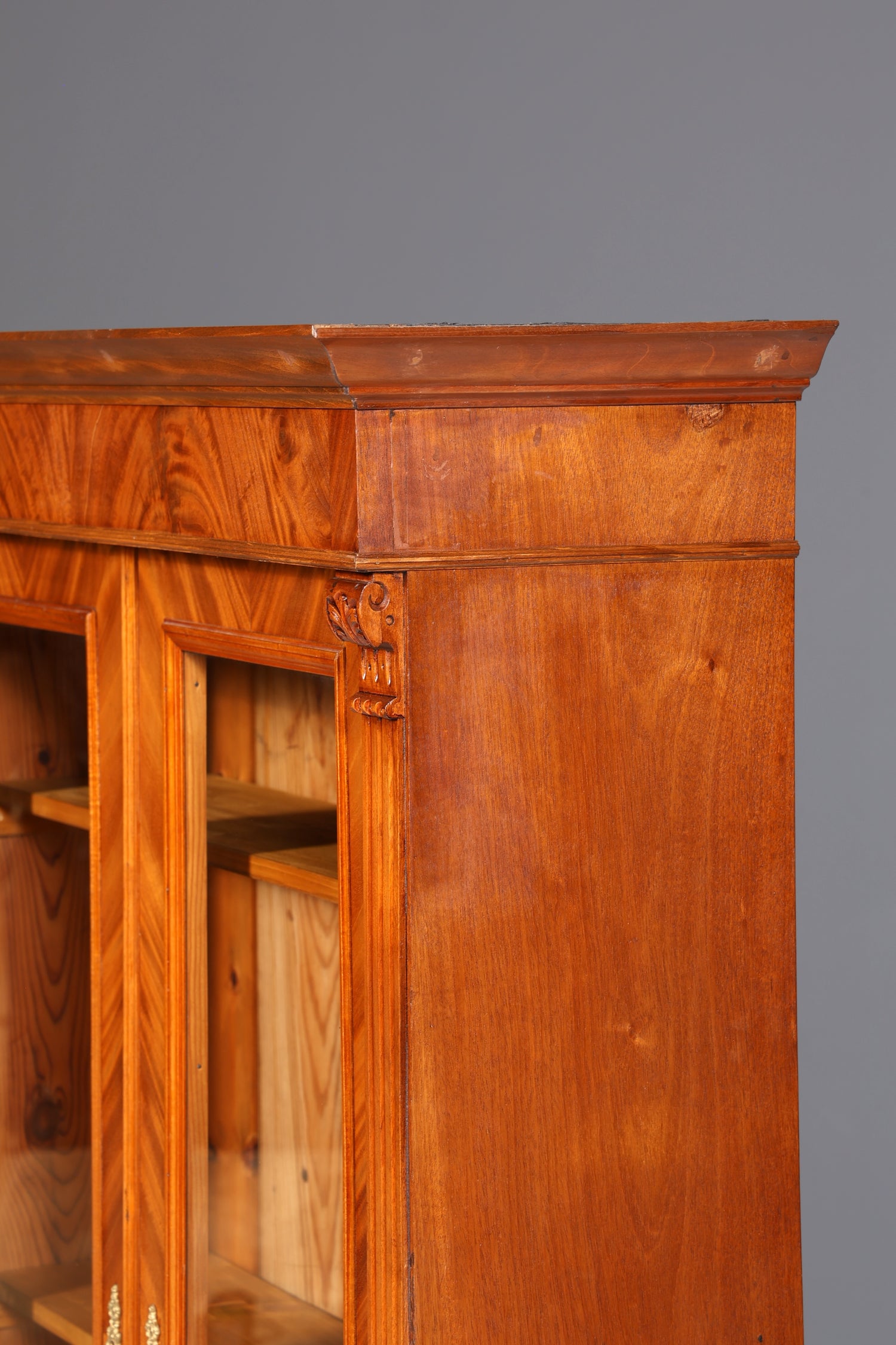 F860 Finish cm Edler Gründerzeit Vitrine um 1880 Schrank Antik Jugendstil Nussbaum Bücherregal