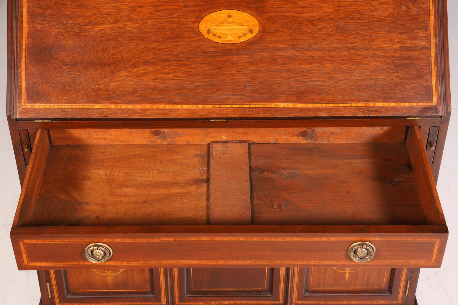 Wunderschöner Antik Englischer Sekretär Büro Aufsatzsekretär Vitrinen Schrank UK
