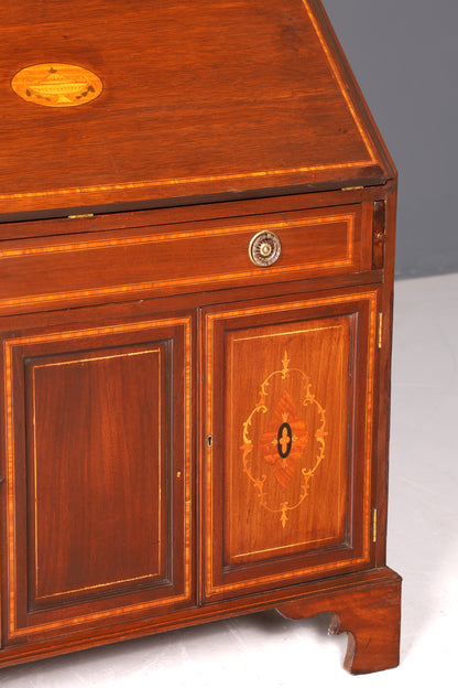 Wunderschöner Antik Englischer Sekretär Büro Aufsatzsekretär Vitrinen Schrank UK