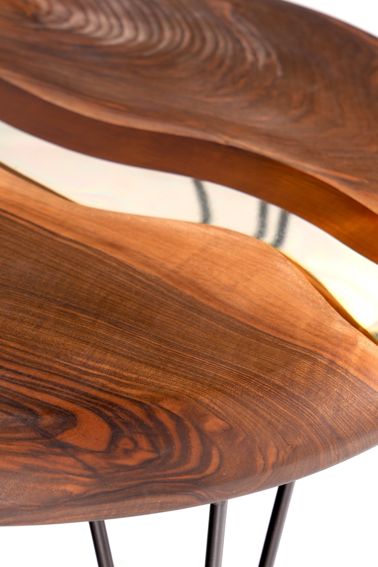 Table basse unique en résine époxy, table en noyer, table d&