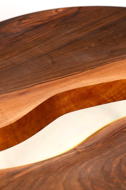 Table basse unique en résine époxy, table en noyer, table d&