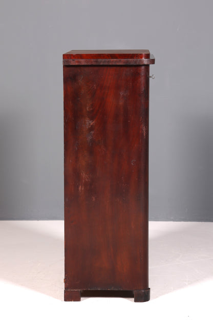 Beau chiffonnier Louis Philippe vers 1880, cabinet vertiko Gründerzeit (fin XIXème siècle), Semainier