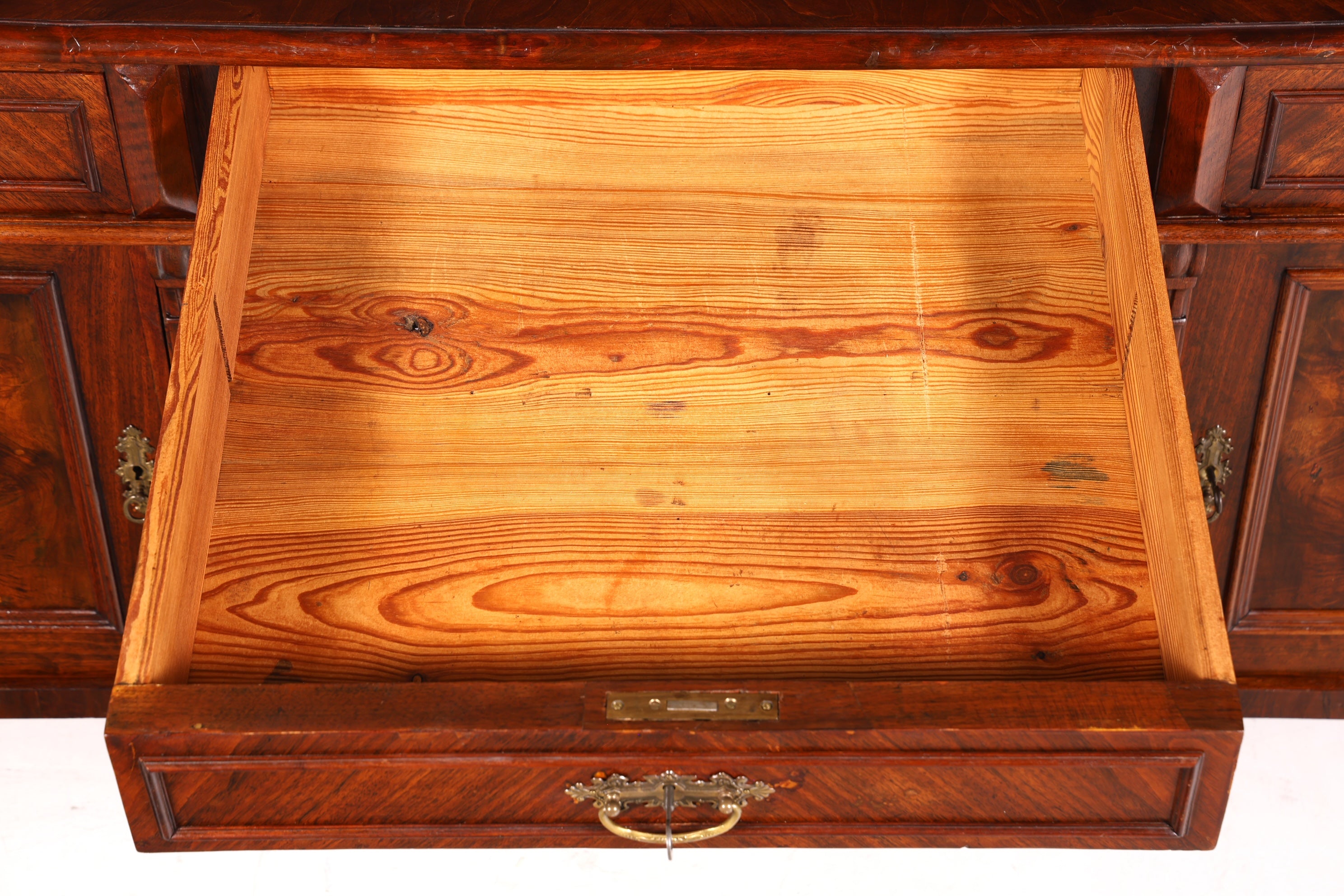 F896 Finish cm Traumhafter Gründerzeit Schreibtisch Jugendstil Bürotisch echt Holz Antik Desk Tatzen Löwenfüße