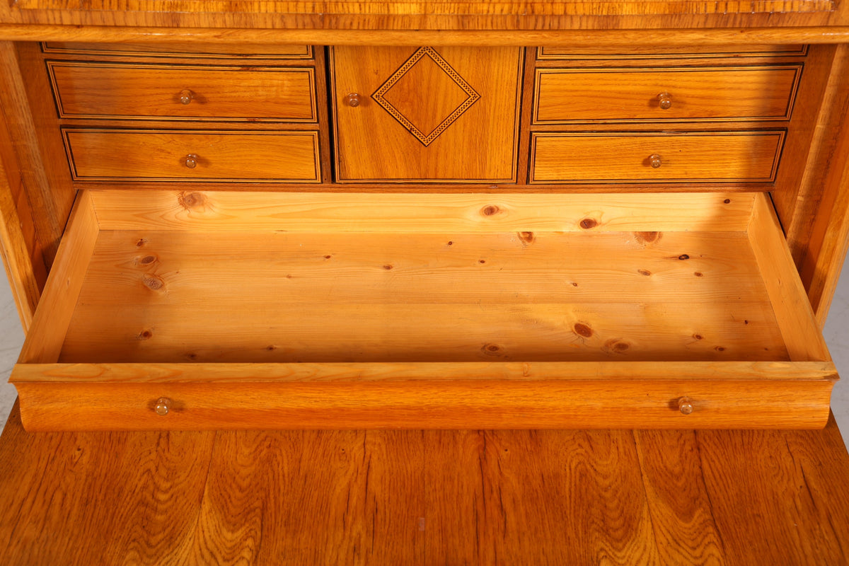 E893 Finish Stilvoller Biedermeier Sekretär Louis Philippe Vertiko Antik Kommode Schreibkommode Office Desk