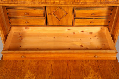 E893 Finish Stilvoller Biedermeier Sekretär Louis Philippe Vertiko Antik Kommode Schreibkommode Office Desk