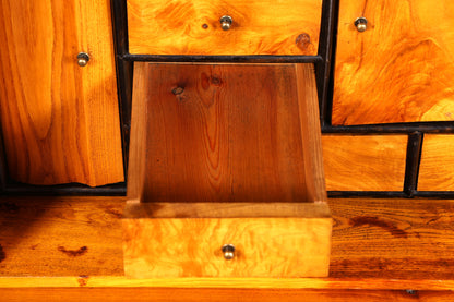 Secrétaire onirique Louis Philippe vers 1880, meuble ancien Gründerzeit, chiffonnier