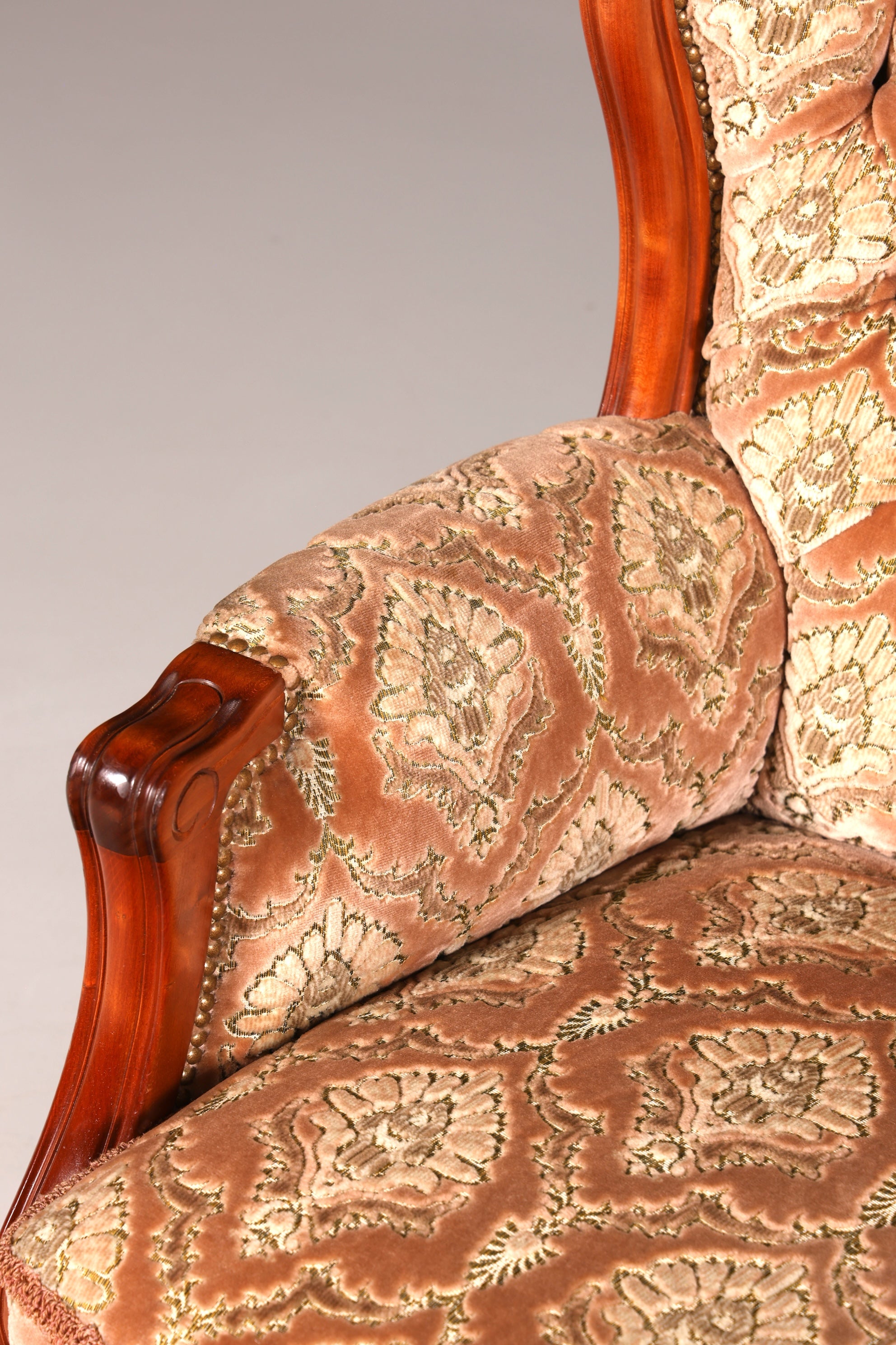 F902 Finish cm Wunderschönes Chippendale Sofa Barock Stil Couch Samt Stoff 3 Sitzer